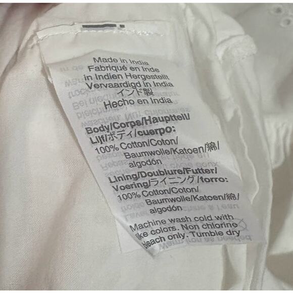 J Crew White Cotton Sleeveless Eyelet Border Dress Size 8 - Picture 5 of 9